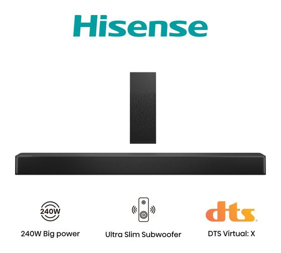 Hisense HS2100 Soundbar 240 W 2.1 Kanäle  (Schwarz) f&uuml;r 114,99 Euro