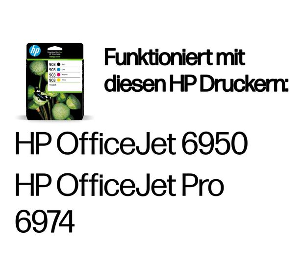 HP Nr.903 4er-Pack originale Druckerpatronen Schwarz, Cyan, Magenta, Gelb 12,4 ml 4,5 ml 300 Seiten f&uuml;r 66,99 Euro