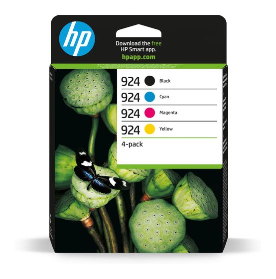 HP Nr.924 4er-Pack originale Druckerpatronen Schwarz, Cyan, Magenta, Gelb 500 Seiten f&uuml;r 68,99 Euro