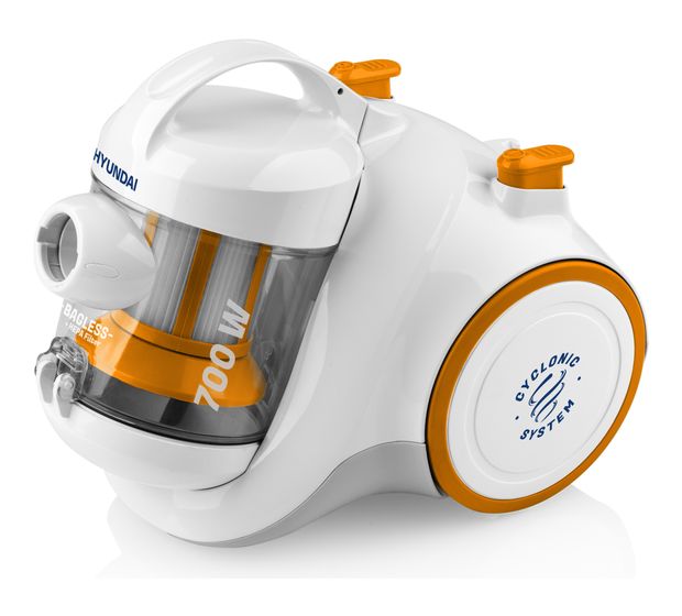 Hyundai VC009 Bodenstaubsauger Beutellos 700 W HEPA  (Weiß, Orange) f&uuml;r 63,99 Euro