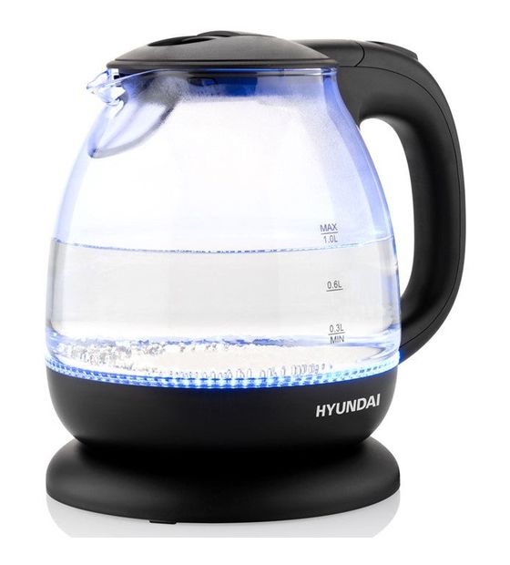 Hyundai VK101 1,0 l Wasserkocher 1100 W (Transparent, Schwarz) f&uuml;r 26,99 Euro