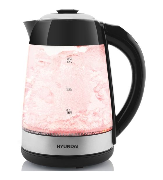 Hyundai VK780 1,7 l Wasserkocher 2200 W (Schwarz, Agave, Transparent) f&uuml;r 37,99 Euro