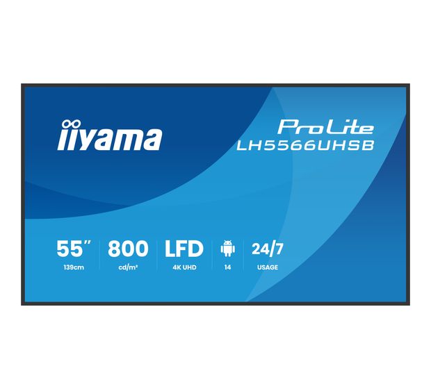 iiyama ProLite LH5566UHSB-B1AG 4K Ultra HD Monitor 139,7 cm (55 Zoll) 16:9 7 ms  (Schwarz) f&uuml;r 895,00 Euro