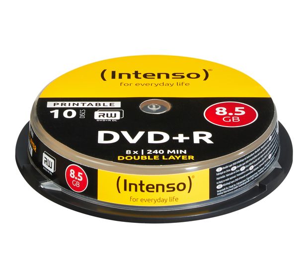 Intenso 1x10 DVD+R 8.5GB 8x Double Layer printable f&uuml;r 7,99 Euro