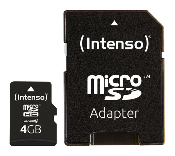 Intenso 3413450 MicroSDHC Speicherkarte 4 GB Klasse 10 f&uuml;r 4,99 Euro
