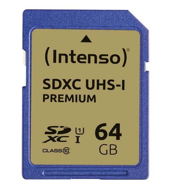 Intenso 3421490 Premium SDXC Speicherkarte 64 GB U1 Klasse 10 f&uuml;r 13,99 Euro
