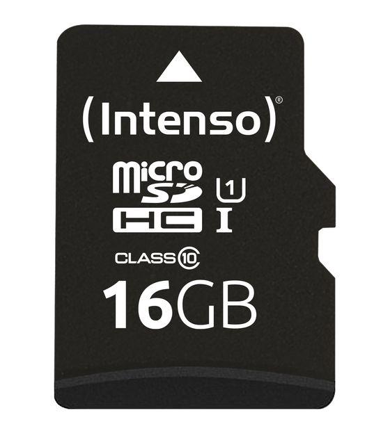 Intenso 3423470 MicroSDHC Speicherkarte 16 GB Class 1 (U1) Klasse 10 f&uuml;r 6,99 Euro