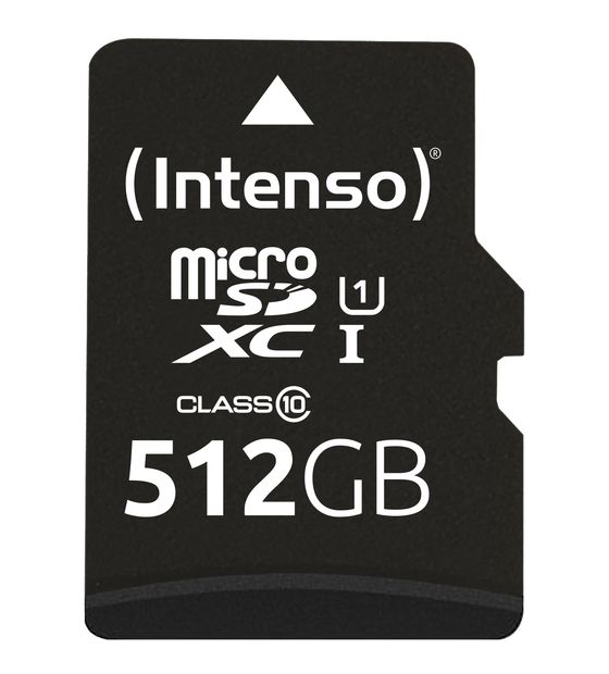Intenso 3424493 MicroSD Speicherkarte 512 GB Class 1 (U1) Klasse 10 f&uuml;r 74,49 Euro