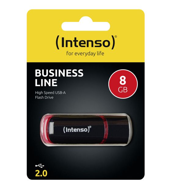 Intenso Business Line USB Typ-A Stick 8 GB  (Schwarz, Rot) f&uuml;r 5,49 Euro