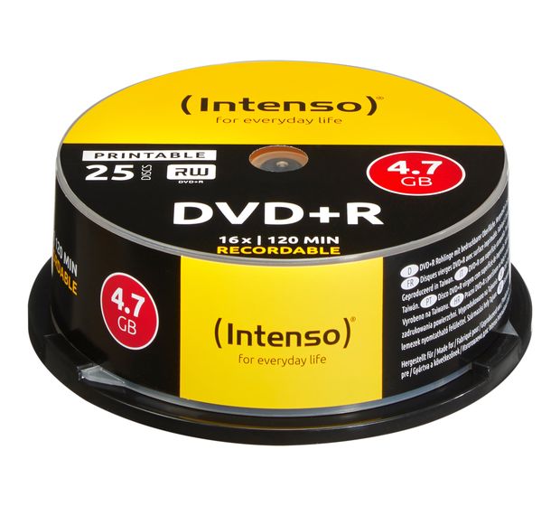 Intenso DVD+R 4.7GB, Printable, 16x f&uuml;r 8,99 Euro