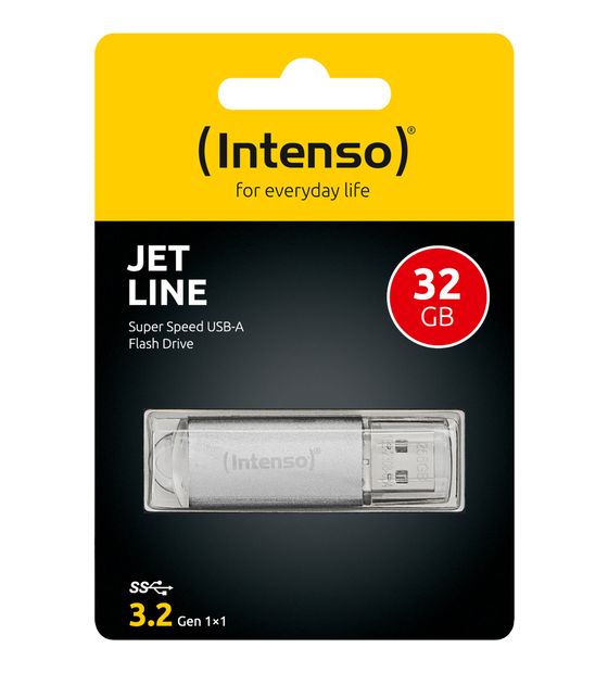 Intenso Jet Line USB Typ-A Stick 32 GB  (Silber) f&uuml;r 9,99 Euro