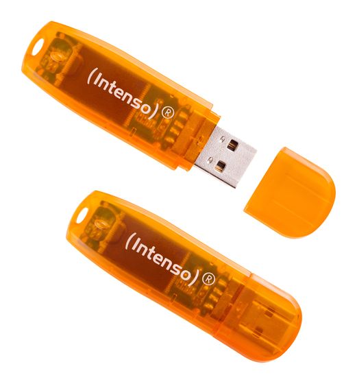 Intenso Rainbow Line USB Typ-A Stick 64 GB  (Orange) f&uuml;r 17,99 Euro