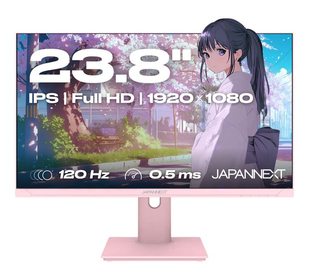 JAPANNEXT JN-I238FHD120F-HSP-PK Full HD Monitor 60,5 cm (23.8 Zoll) 16:9 0,5 ms 300 cd/m²  (Pink) f&uuml;r 149,99 Euro