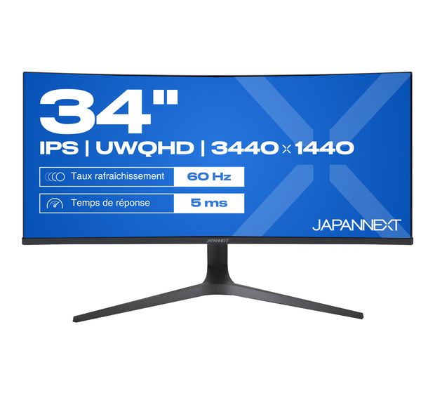 JAPANNEXT JN-IPS340UWQHD60C-C65W-HS Quad HD Monitor 86,4 cm (34 Zoll) 21:9 5 ms 300 cd/m²  (Schwarz, Silber) f&uuml;r 329,99 Euro
