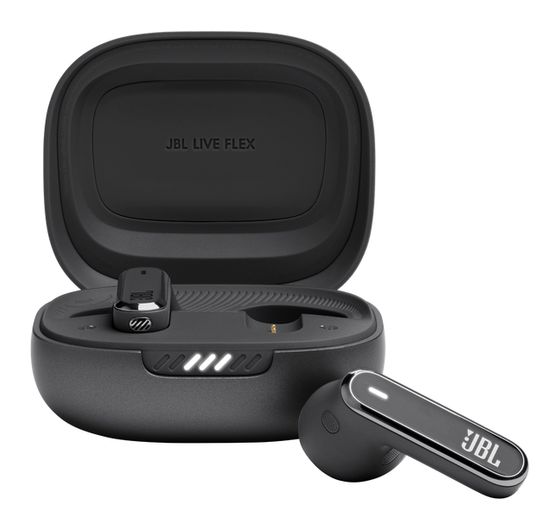 JBL Live Flex In-Ear Bluetooth Kopfhörer Kabellos TWS 40 h Laufzeit IP54  (Schwarz) f&uuml;r 114,99 Euro