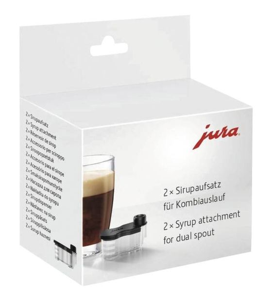 JURA 25069 Sirupaufsatz für Kombiauslauf (2er-Set)  Syrup attachment (Schwarz, Transparent) f&uuml;r 14,99 Euro