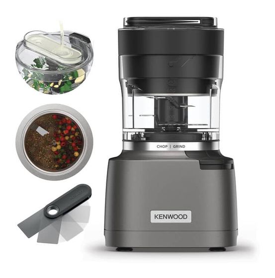 Kenwood CHP80.000SI Duo Prep 2-in-1 Zerkleinerer 800 W 0,5 l Edelstahl Behälter  (Silber) f&uuml;r 63,99 Euro