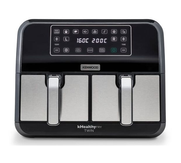 Kenwood HFM20.000MB kHealthy Twin Airfryer Doppel Heißluftfritteuse 8 l 1700 W  (Schwarz) f&uuml;r 110,99 Euro
