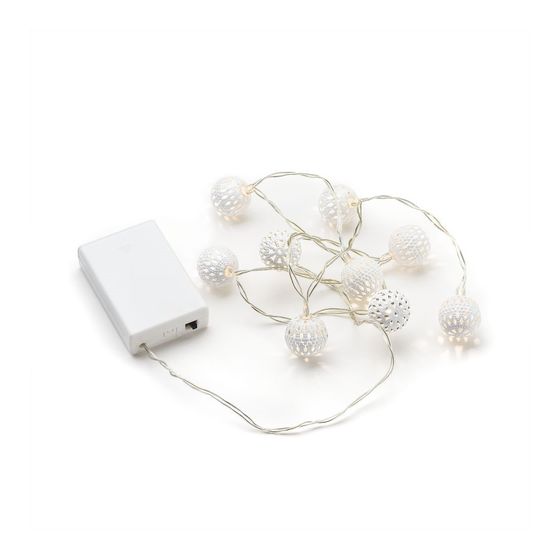 Konstsmide 3188-103 Dekolichterkette mit Metallbällen LED 1200 mm Warmweiß Batterie/Akku f&uuml;r 6,99 Euro