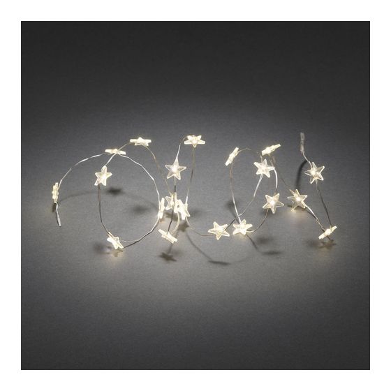Konstsmide 3199-103 LED Deko Lichterkette Sterne 20er LED 1330 mm Warmweiß Batterie/Akku f&uuml;r 8,99 Euro