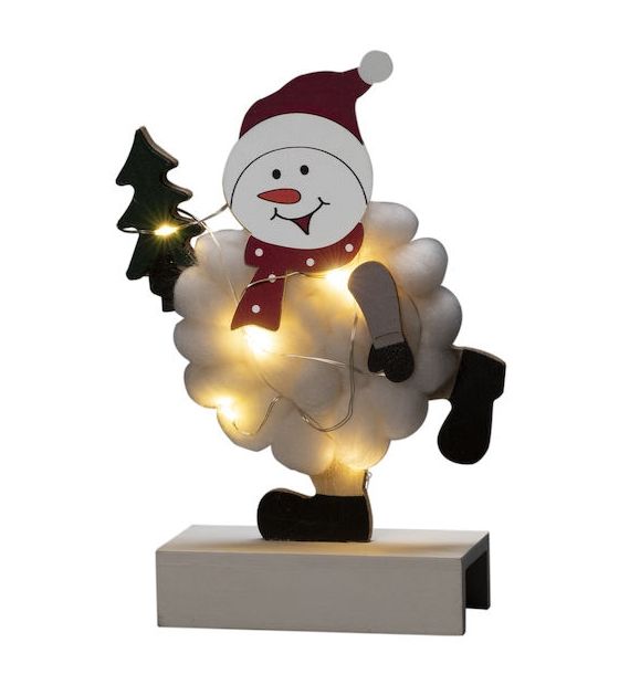 Konstsmide 3268-210 Holzsilhouette Schneemann LED Warmweiß Batterie f&uuml;r 8,00 Euro