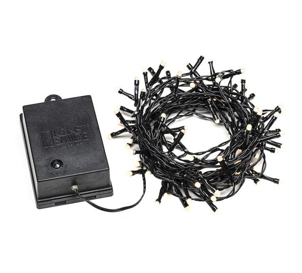 Konstsmide 3728-130	Lichterkette 80 LED 7900 mm Ultra-Warmweiß(2500K) Warmweiß Batterie/Akku f&uuml;r 17,99 Euro