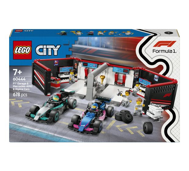 LEGO F1® Garage mit Mercedes-AMG & Alpine Rennautos f&uuml;r 66,99 Euro