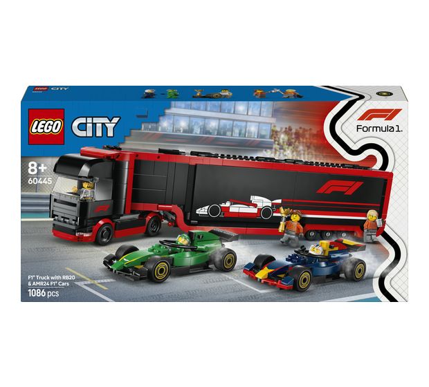 LEGO F1® Transporter mit RB20 & AMR24 F1® Rennautos f&uuml;r 83,49 Euro