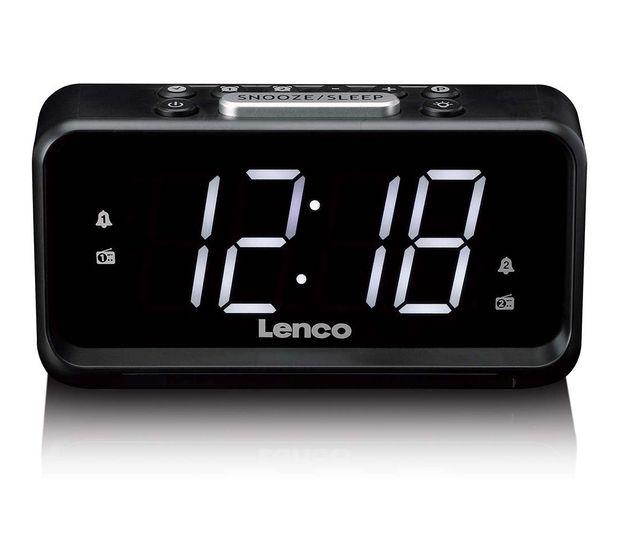 Lenco CR-28 FM Radio Uhr  (Schwarz) f&uuml;r 30,49 Euro
