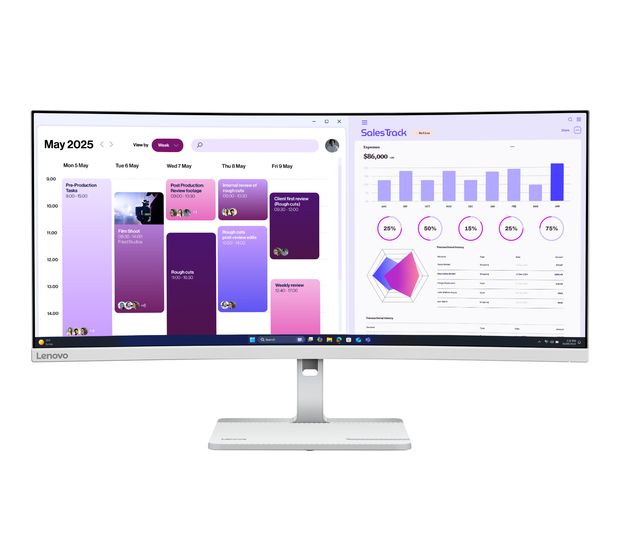 Lenovo L34W-4C Quad HD Monitor 86,4 cm (34 Zoll) 21:9 6 ms 350 cd/m²  (Grau) f&uuml;r 269,00 Euro