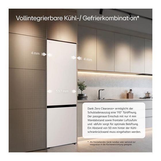 LG GBBS322BSW 262 l / 113 l Kühl-Gefrierkombi freistehend NoFrost 139 kWh Jahr  (Weiß) f&uuml;r 817,00 Euro