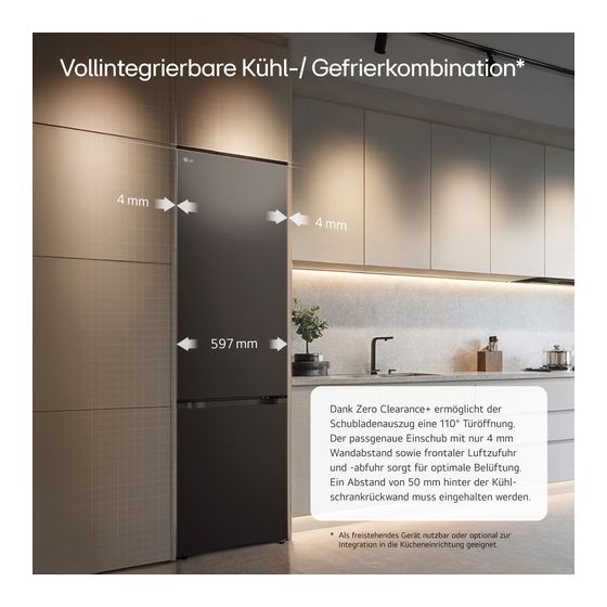 LG GBBS524AEV 262 l / 113 l Kühl-Gefrierkombi freistehend NoFrost 112 kWh Jahr  (Schwarz) f&uuml;r 958,00 Euro