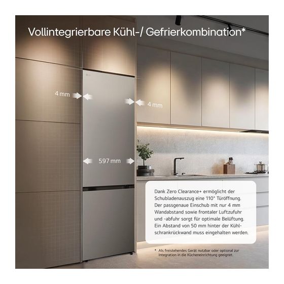 LG GBBS524APY 262 l / 113 l Kühl-Gefrierkombi freistehend NoFrost 112 kWh Jahr  (Silber) f&uuml;r 969,00 Euro