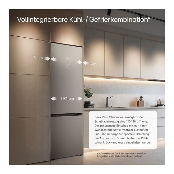 LG GBBS525CPY 262 l / 113 l Kühl-Gefrierkombi freistehend NoFrost 175 kWh Jahr  (Silber) f&uuml;r 638,00 Euro