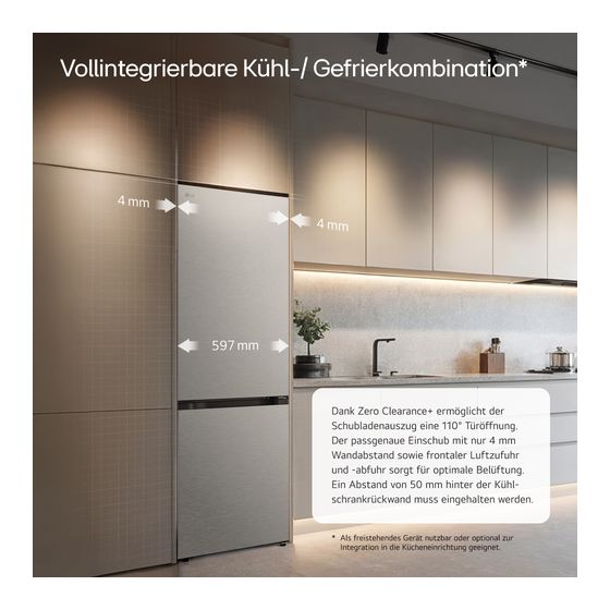 LG GBBS716AMB 220 l / 113 l Kühl-Gefrierkombi freistehend NoFrost 108 kWh Jahr  (Metallisch) f&uuml;r 889,00 Euro