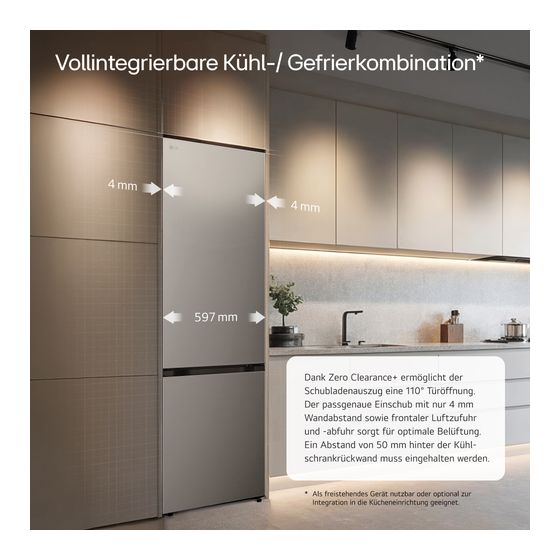 LG GBBS726BPY 262 l / 113 l Kühl-Gefrierkombi freistehend NoFrost 139 kWh Jahr  (Silber) f&uuml;r 799,00 Euro