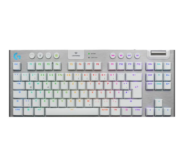 Logitech G915X Lightspeed LED Gaming Tastatur USB + RF Wireless + Bluetooth  (Weiß) f&uuml;r 183,99 Euro