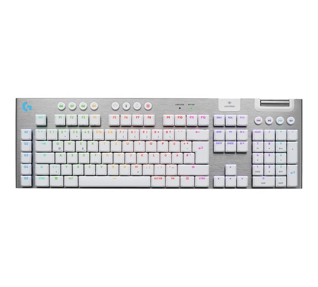 Logitech G915X Lightspeed LED Gaming Tastatur RF Wireless + Bluetooth 2.4 GHz  (Weiß) f&uuml;r 199,99 Euro
