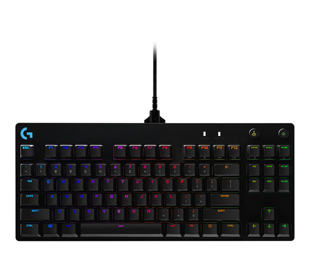 Logitech Pro RGB-LED Gaming Tastatur USB  (Schwarz) f&uuml;r 96,99 Euro