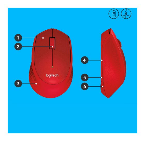 Logitech M330 Silent Plus 1000 DPI Büro Maus Mechanisch  (Rot) f&uuml;r 23,99 Euro