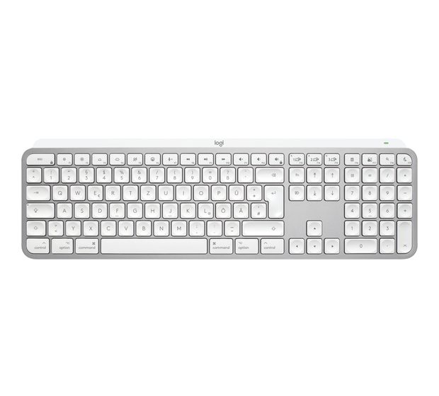 Logitech MX Keys S for Mac LED Büro Tastatur RF Wireless + Bluetooth 2.4 GHz  (Aluminium, Weiß) f&uuml;r 94,99 Euro