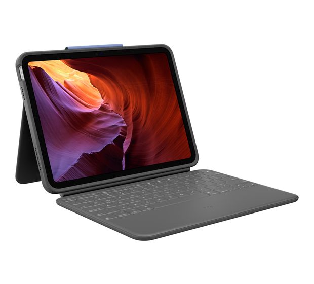 Logitech Rugged Folio für Apple iPad (7. Generation) iPad (8. Generation) iPad (9. Generation) iPad (10. Generation)  iPad (A16) Spritzwassergeschützt  (Graphit) f&uuml;r 102,99 Euro