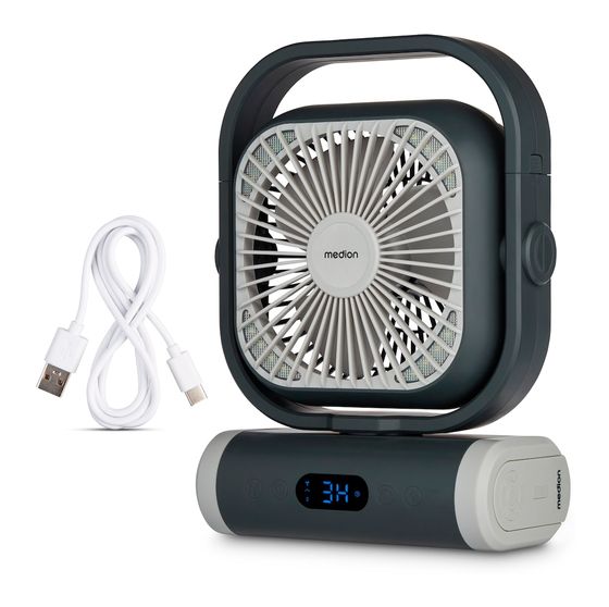 Medion E10TF MD12065 Ventilator Zimmerdecke, Flur, Tisch 48 dB  (Grau, Weiß) f&uuml;r 39,49 Euro
