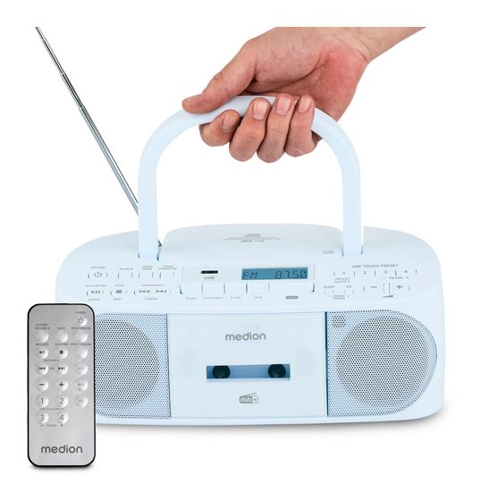 Medion Life DRX-1 Plus Boombox Bluetooth DAB+, FM, PLL Radio Persönlich  (Blau) f&uuml;r 78,99 Euro