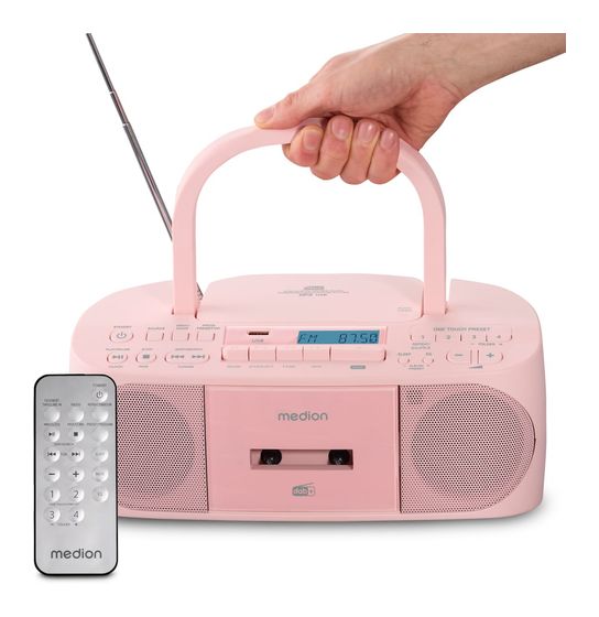 Medion Life DRX-1 Plus Boombox Bluetooth DAB+, FM, PLL Radio Persönlich  (Rose) f&uuml;r 77,49 Euro