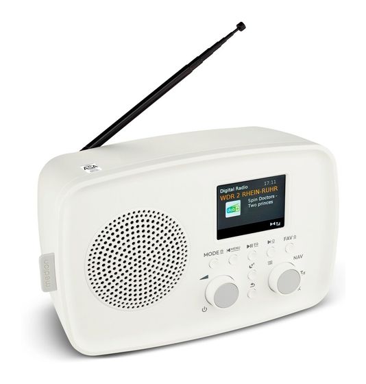 Medion Life MD89288 Bluetooth DAB+, FM Radio Persönlich IPX1  (Weiß) f&uuml;r 49,49 Euro