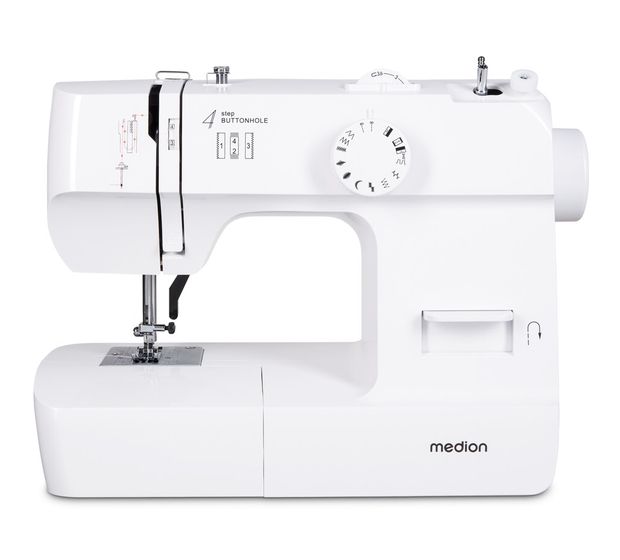 Medion LIFE Nähmaschine SM70 (MD 11179) 12 verschiedene Stickmuster, 4 Schritte Knoploch, einstellbare Stichlänge, 70 Watt Motorleistung f&uuml;r 92,99 Euro