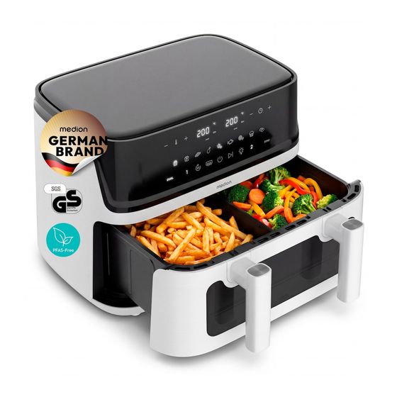 Medion Life P25 XXL Flex M Doppel Heißluftfritteuse 10,8 l 3040 W  (Schwarz, Weiß) f&uuml;r 83,99 Euro