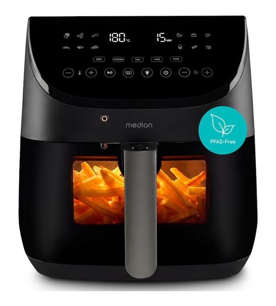 Medion Life X20 XL MD13060 Heißluftfritteuse 6,6 l  (Schwarz) f&uuml;r 89,49 Euro