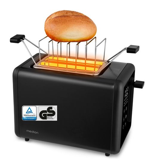Medion MD12102 Toaster 850 W 2 Scheibe(n) 7 Stufen  (Schwarz) f&uuml;r 44,49 Euro